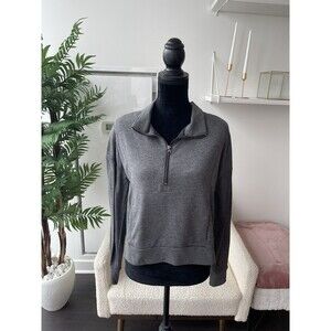Balance Collection Gray Long Sleeve Quarter Zip Sweatshirt Size Large